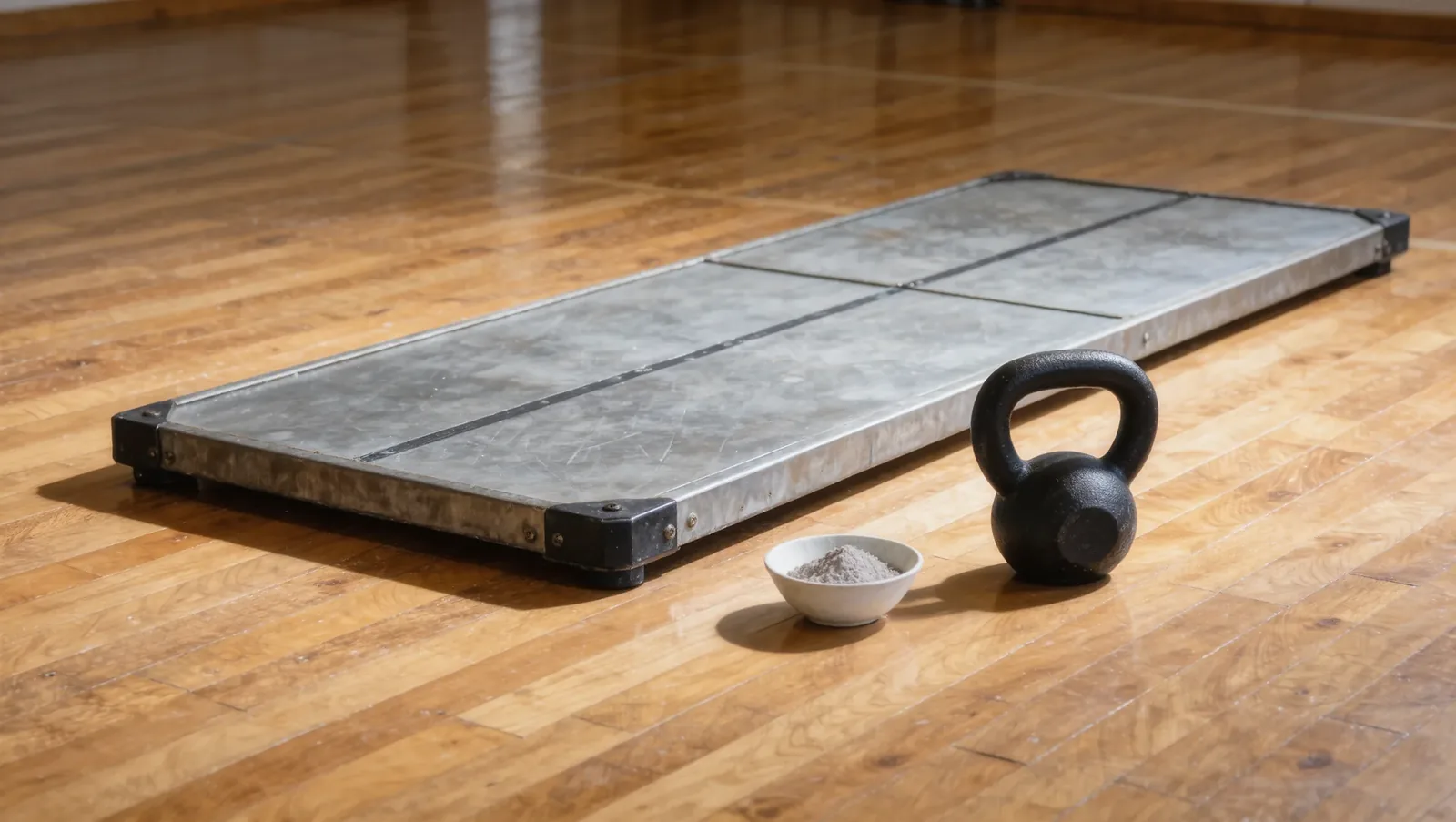 Symbolbild Kettlebells neben der Hantelbühne